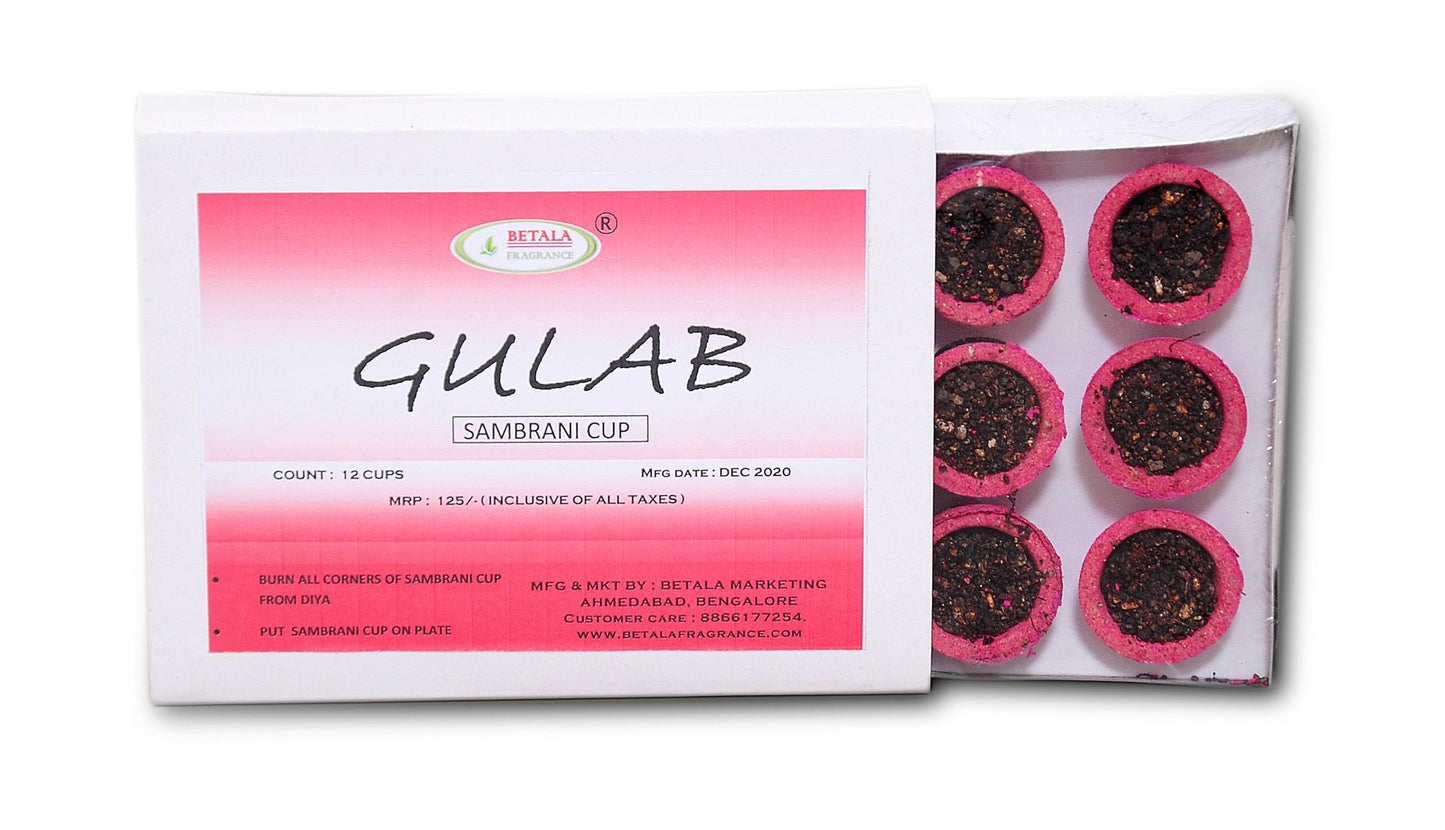 Gulab/Rose Flavour Sambrani Dhoop Cup - www.betalafragrance.com